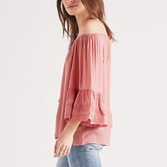 Lucky Brand | Rose Bell Sleeve Peasant Top - Picture 2 of 8